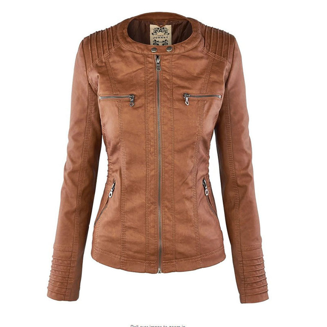 Emery | Femme Veste en Cuir Doublement Doublée avec Capuche