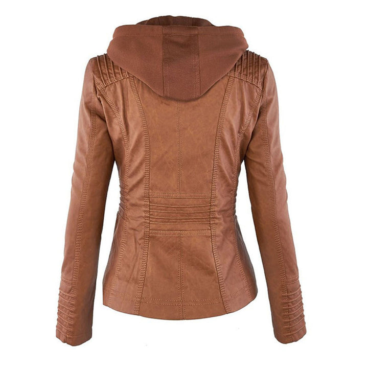 Emery | Femme Veste en Cuir Doublement Doublée avec Capuche