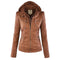 Emery | Femme Veste en Cuir Doublement Doublée avec Capuche