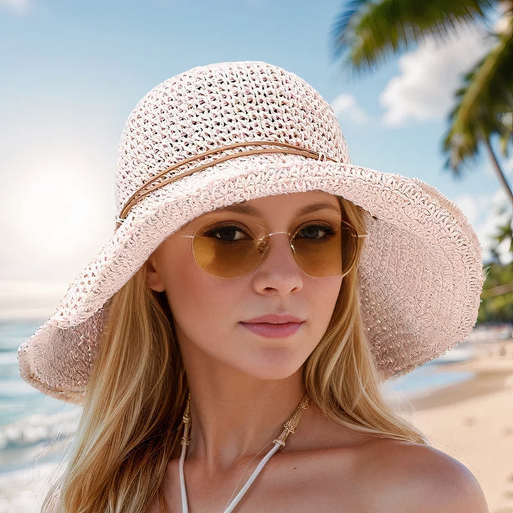 Selina | Chapeau de Plage en Paille Pliable à Larges Bords Pour Femmes