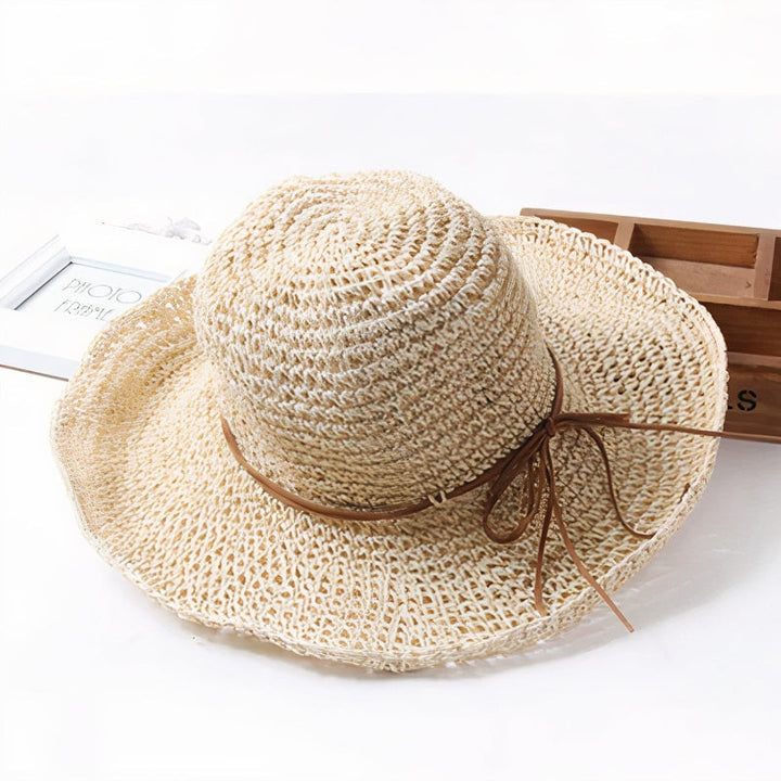 Selina | Chapeau de Plage en Paille Pliable à Larges Bords Pour Femmes