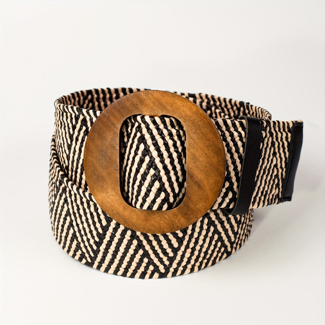 Virelle | Ceinture Boho tressée avec Boucle en Bois