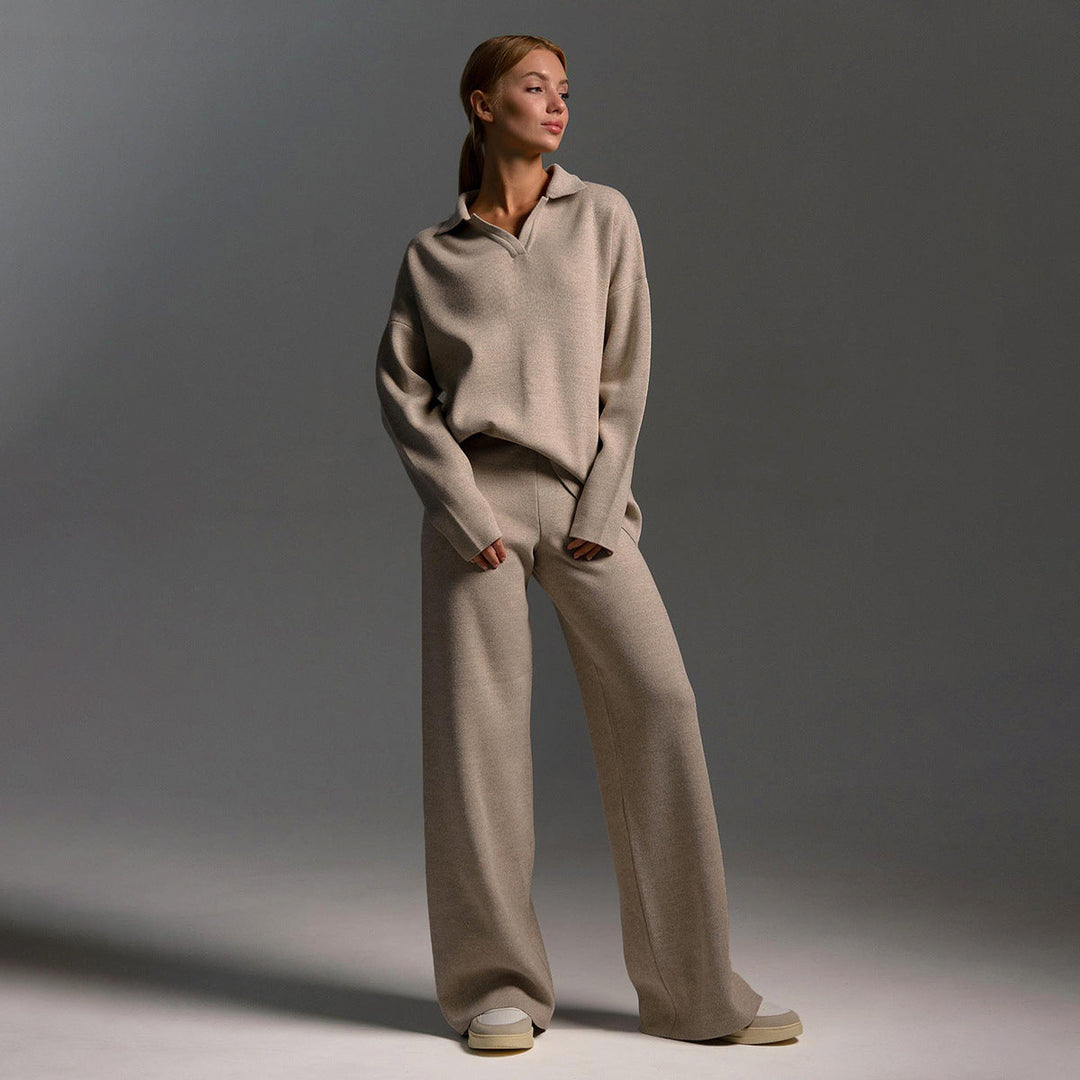 Aenid | Douillet Larges-Patte Pantalon & Polo Chandail Tenue
