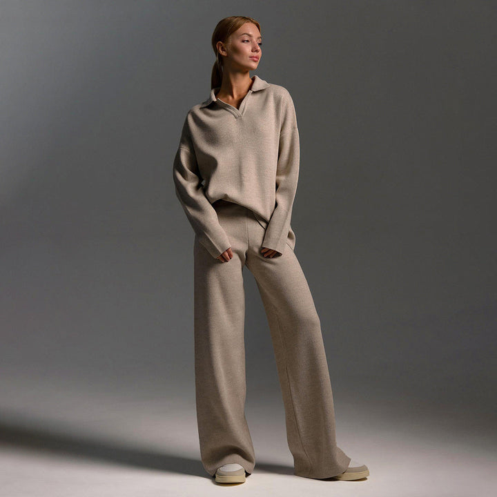 Aenid | Douillet Larges-Patte Pantalon & Polo Chandail Tenue