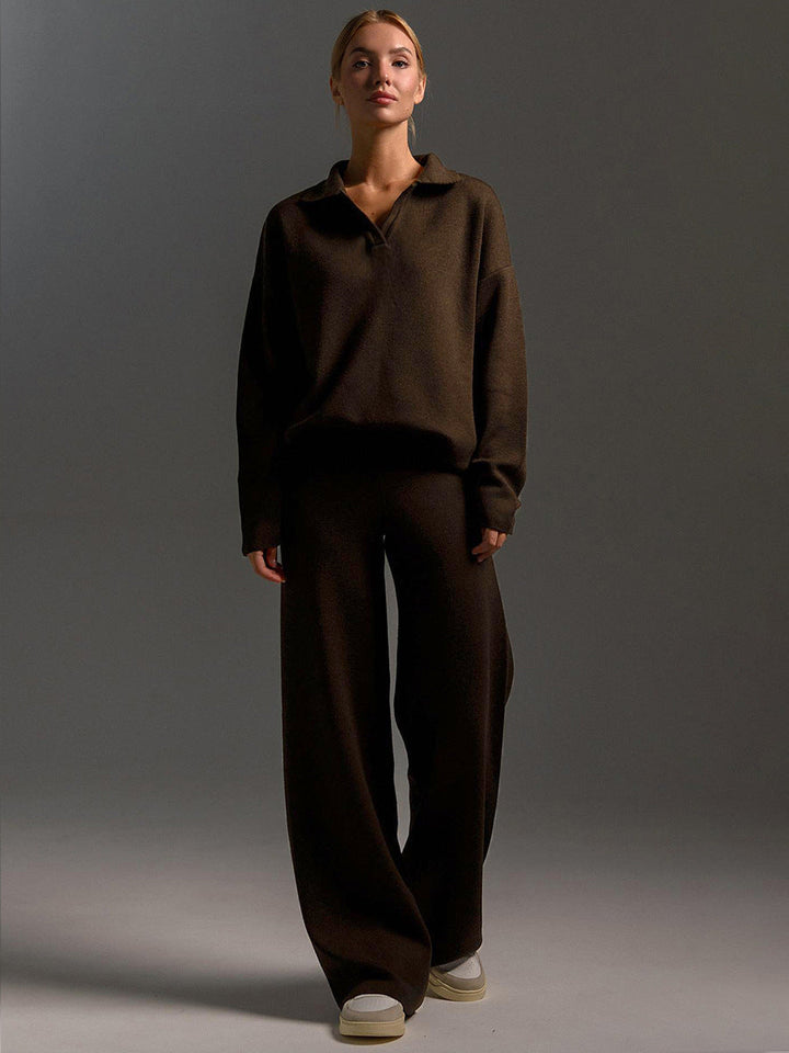 Aenid | Douillet Larges-Patte Pantalon & Polo Chandail Tenue