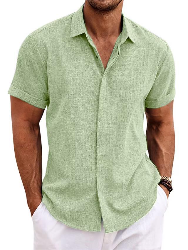 Feron | Chemise en Lin à Manches Courtes Pour Hommes