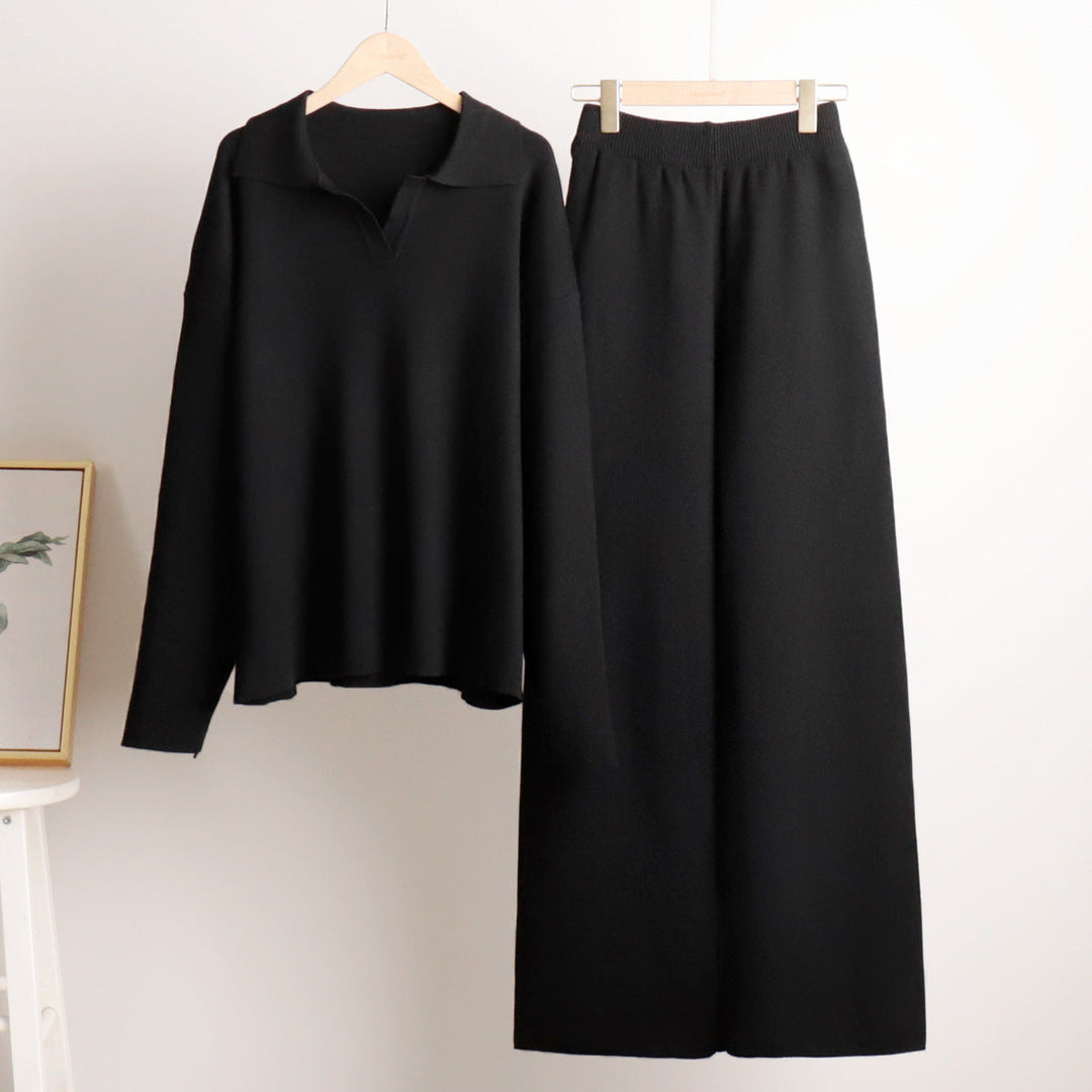 Aenid | Douillet Larges-Patte Pantalon & Polo Chandail Tenue