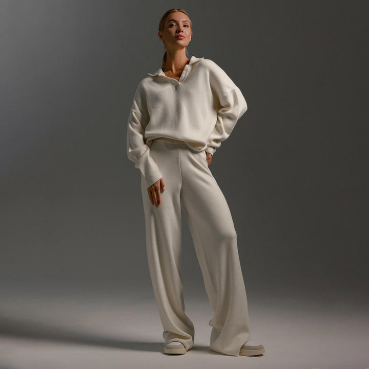 Aenid | Douillet Larges-Patte Pantalon & Polo Chandail Tenue