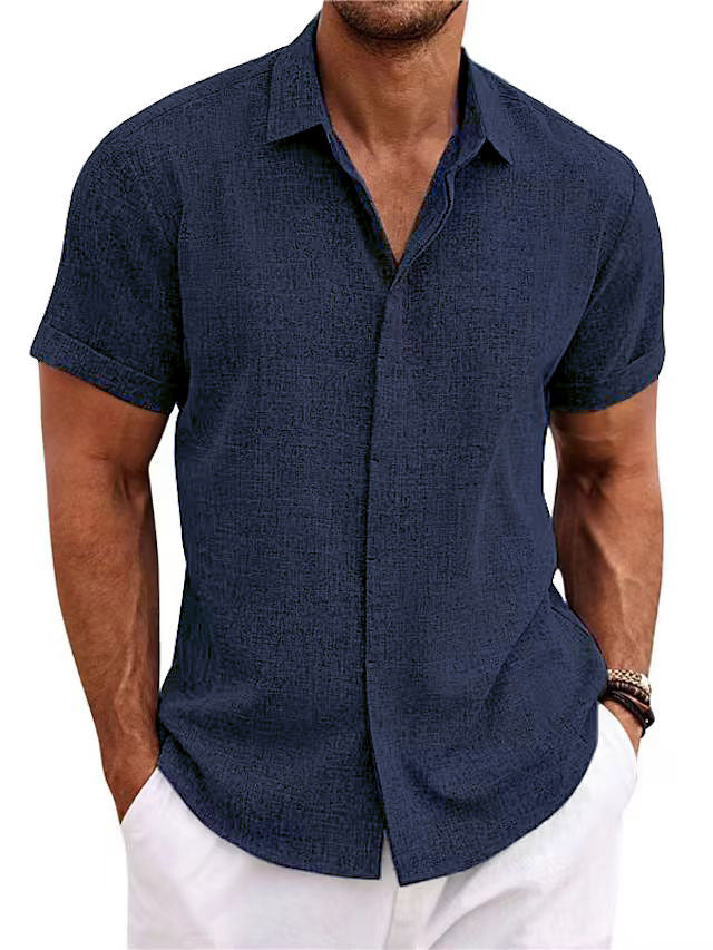 Feron | Chemise en Lin à Manches Courtes Pour Hommes