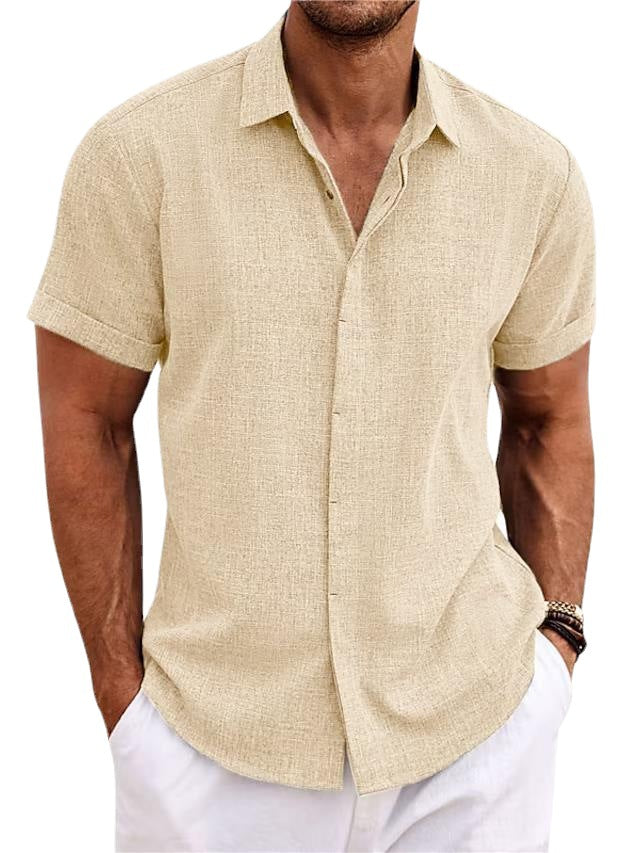 Feron | Chemise en Lin à Manches Courtes Pour Hommes