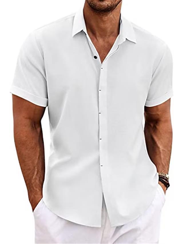 Feron | Chemise en Lin à Manches Courtes Pour Hommes
