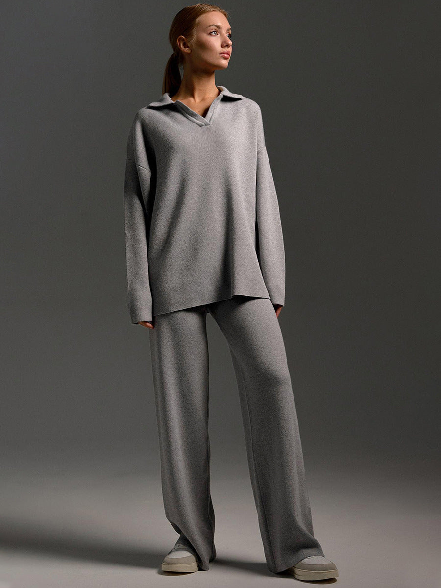 Aenid | Douillet Larges-Patte Pantalon & Polo Chandail Tenue