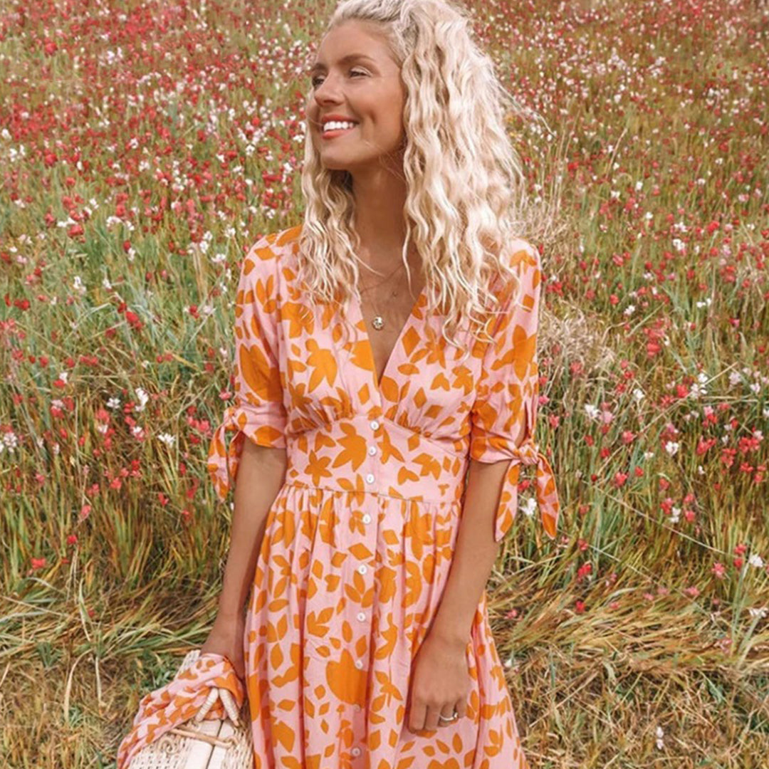 Liora | Robe Midi élégante Décontractée Pour Femmes