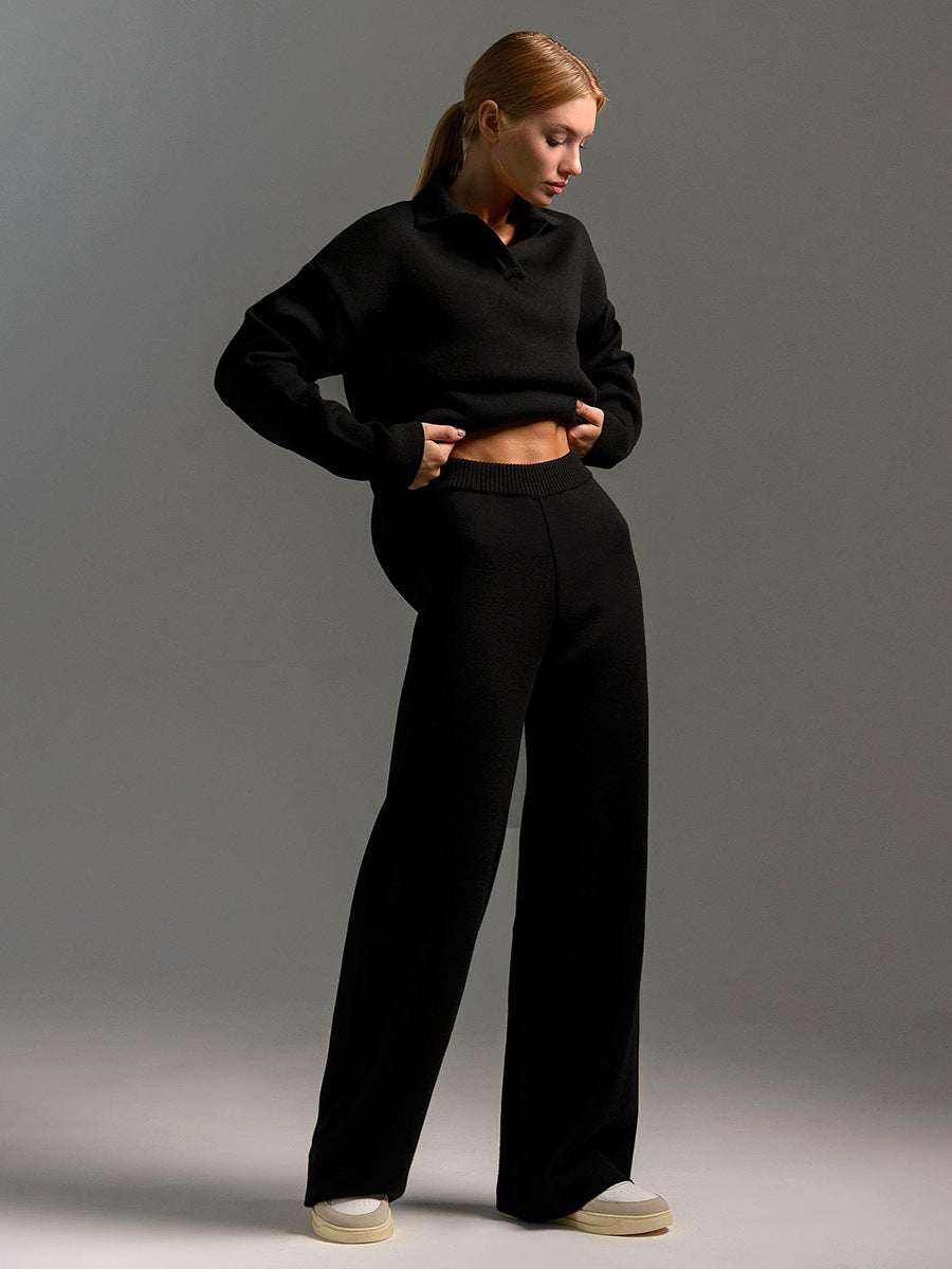 Aenid | Douillet Larges-Patte Pantalon & Polo Chandail Tenue
