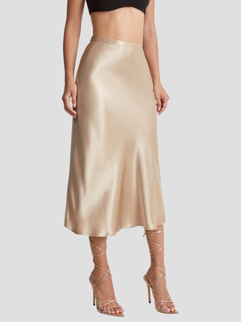 Zariah | Jupe Midi élégante en satin Pour Femmes