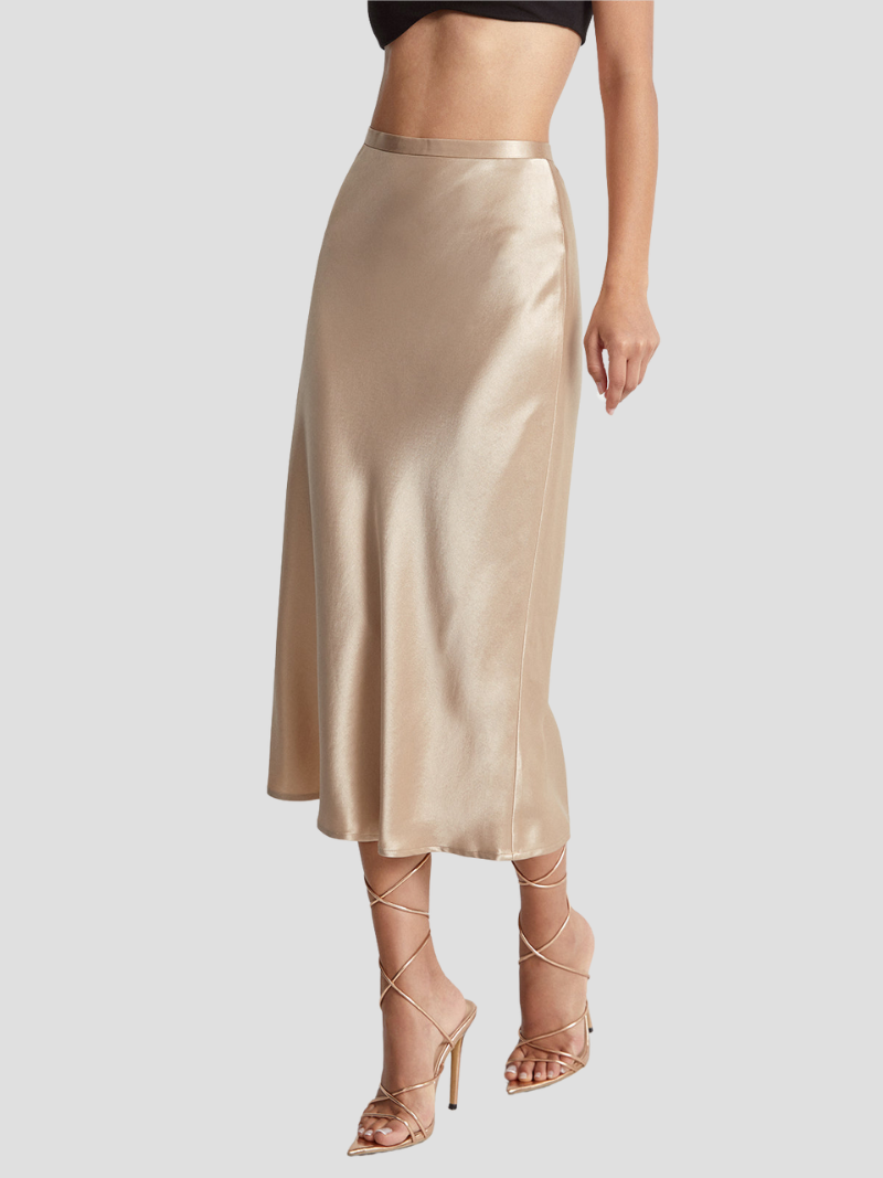 Zariah | Jupe Midi élégante en satin Pour Femmes