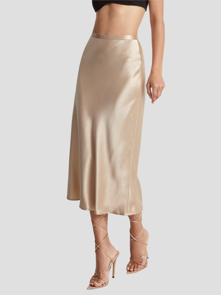 Zariah | Jupe Midi élégante en satin Pour Femmes