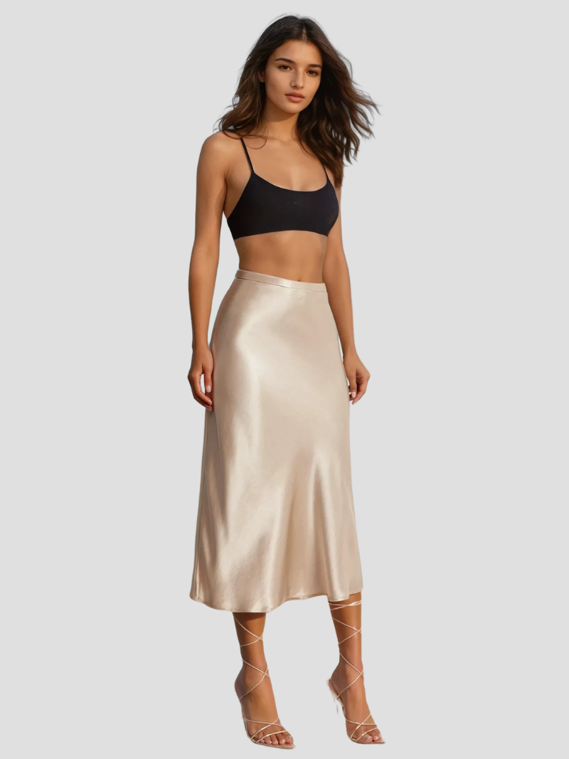 Zariah | Jupe Midi élégante en satin Pour Femmes