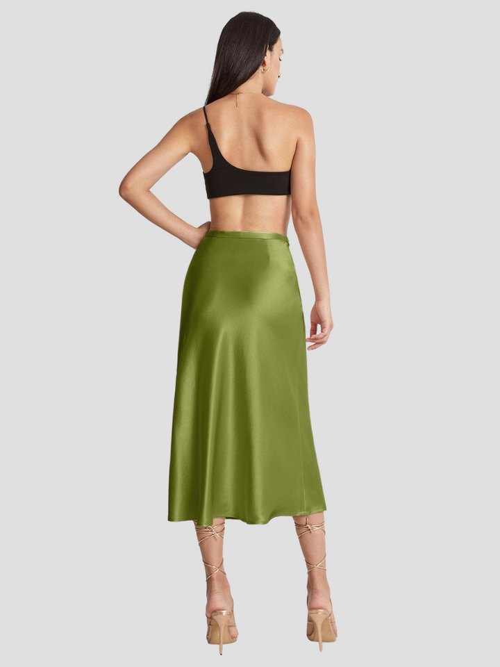 Zariah | Jupe Midi élégante en satin Pour Femmes