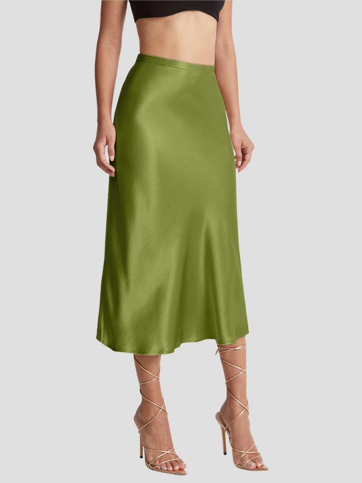 Zariah | Jupe Midi élégante en satin Pour Femmes