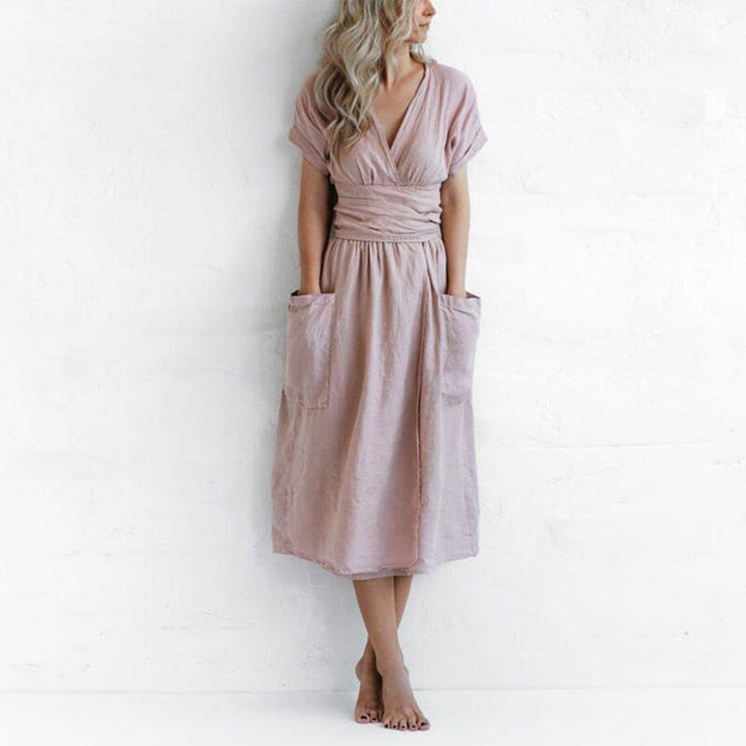 Talyra | Robe Décontractée à Col en V Pour Femmes
