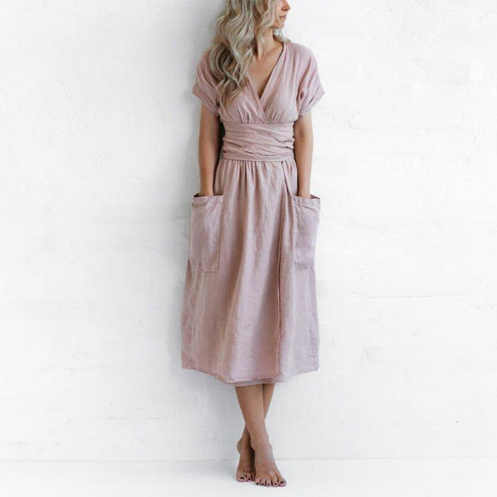 Talyra | Robe Décontractée à Col en V Pour Femmes