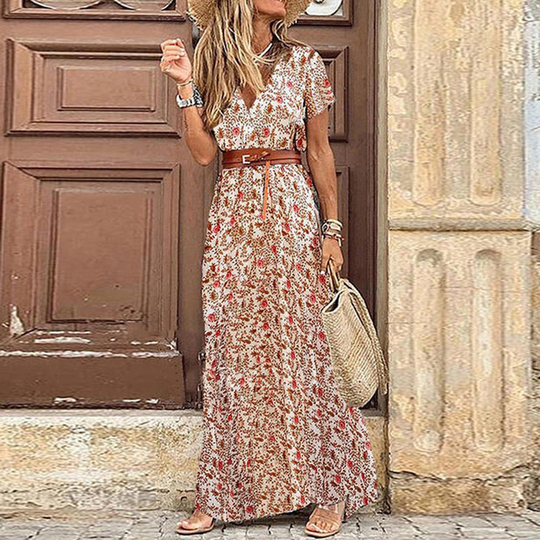 Sylvara | Robe Longue Florale Stylée Pour L'été et Les Fêtes