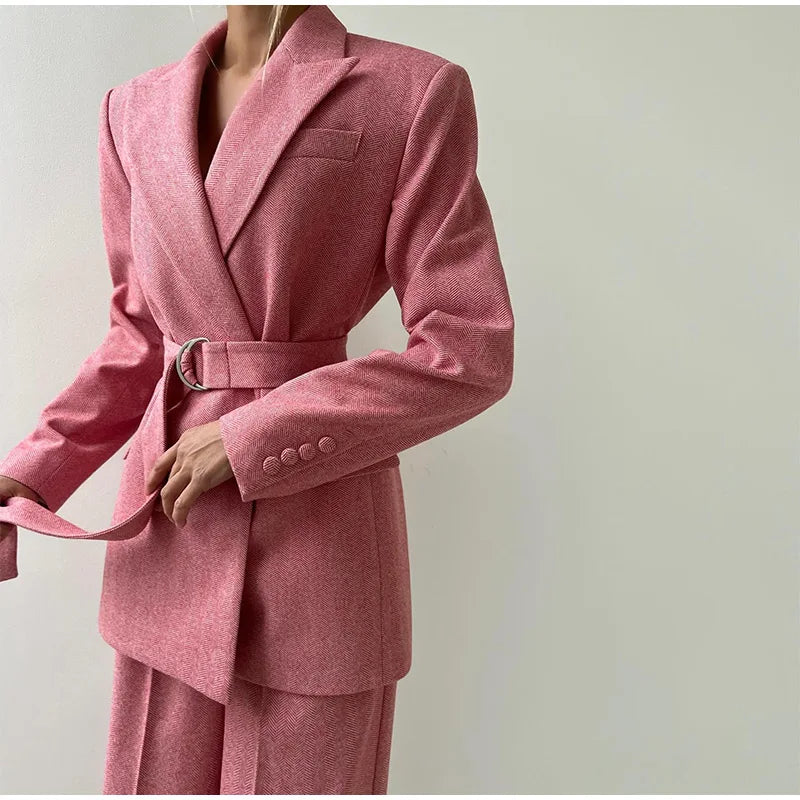 Oliana | Élégant Femmes 3-Pièce Costume Satz – Blazer, Pantalon, Et Longues-Manchon Veste