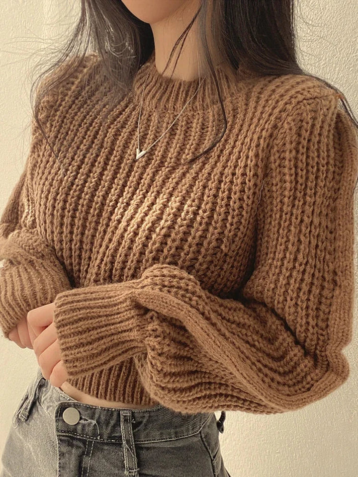 Gudula | Pull Noir Surdimensionné pour Femme avec Manches Lanternes