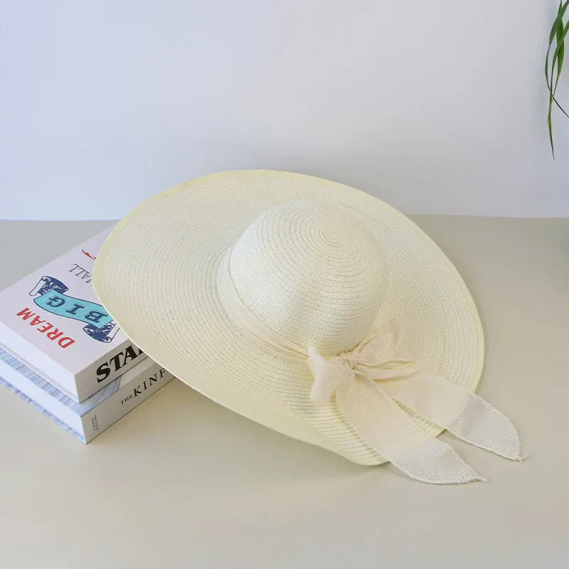 Malira | Chapeau Panama en Paille à Large Bord Pour Femme avec Nœud Papillon élégant