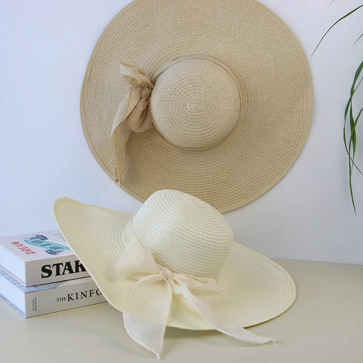 Malira | Chapeau Panama en Paille à Large Bord Pour Femme avec Nœud Papillon élégant