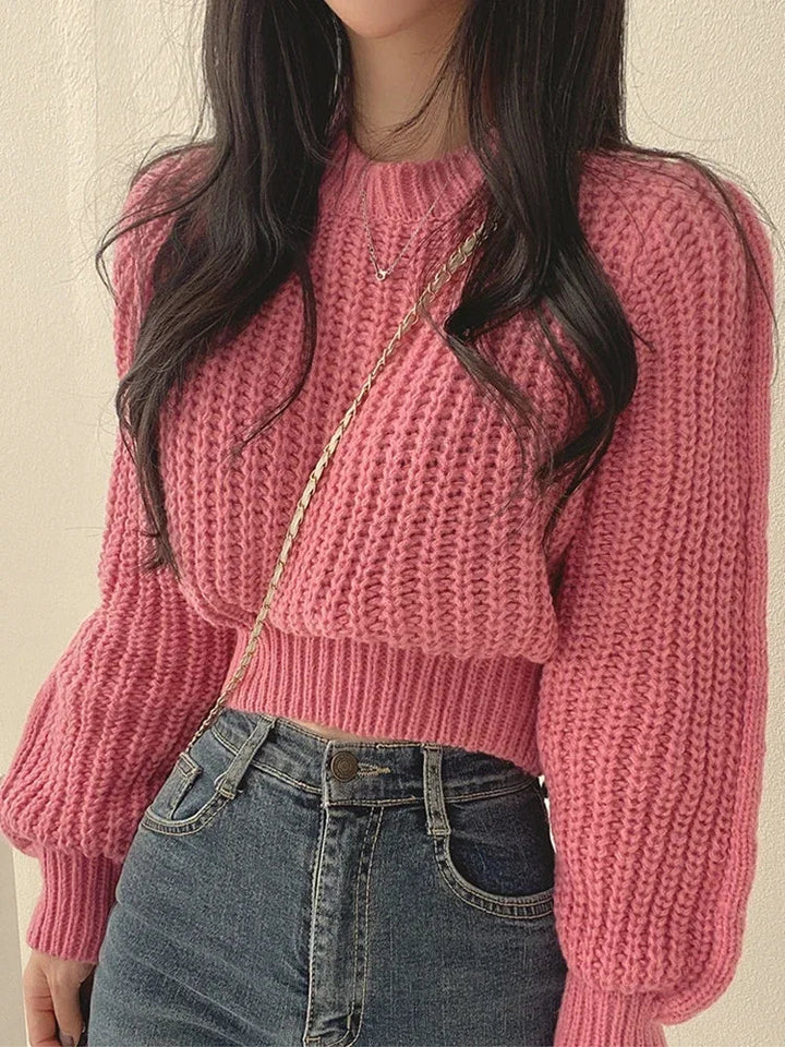 Gudula | Pull Noir Surdimensionné pour Femme avec Manches Lanternes
