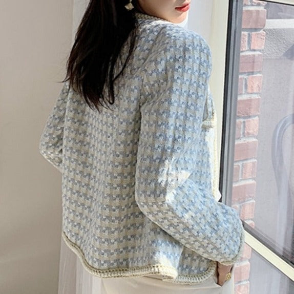 Klavdia | Manteau Court à Carreaux pour Femmes