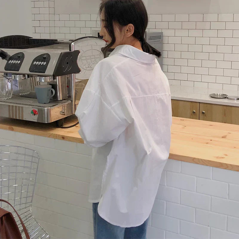 Idalina | Blouse Chemise Surdimensionné pour Femme avec Col