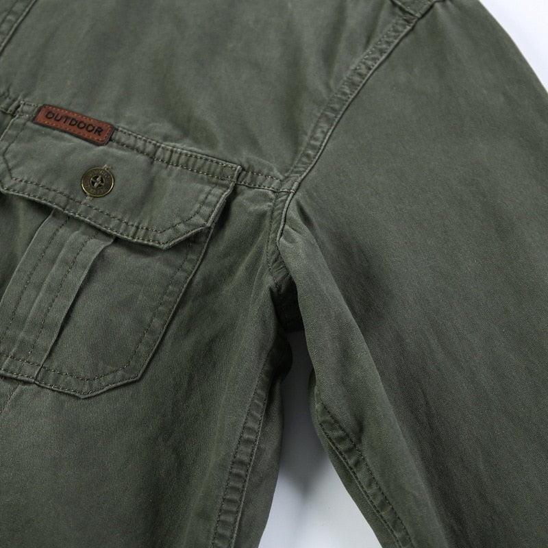 Fyran | Hommes Coton Chemise Avec Longue Manches Et Coffre Poches