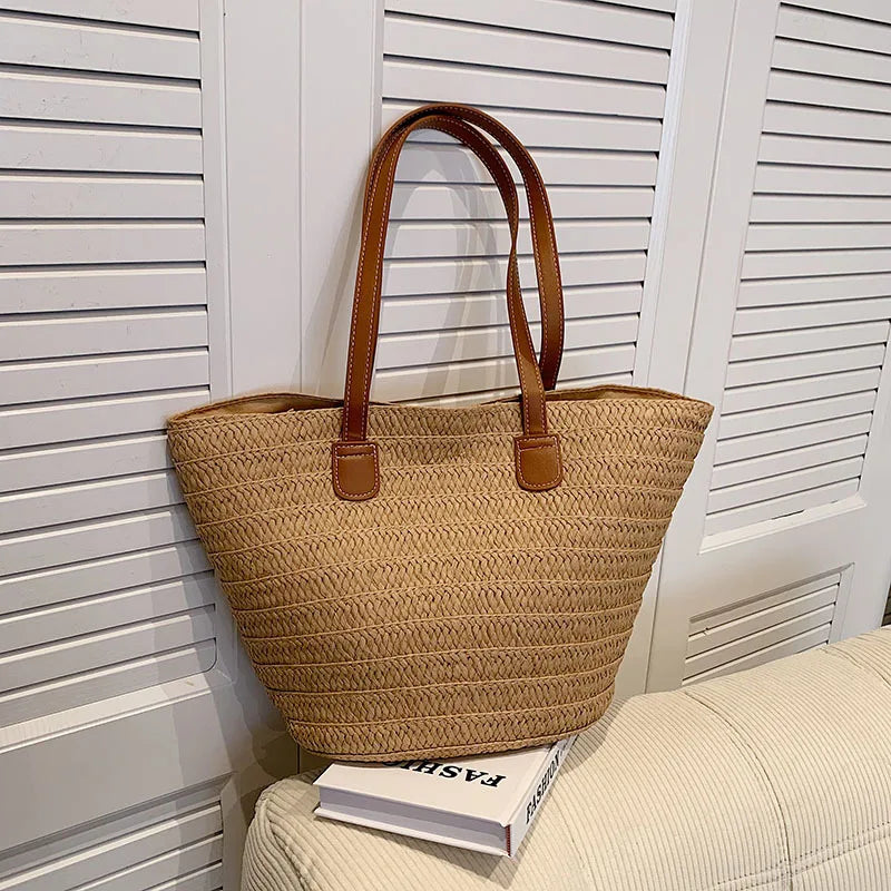 Marais | Sac à Provisions en Paille Tissée Pour Femme