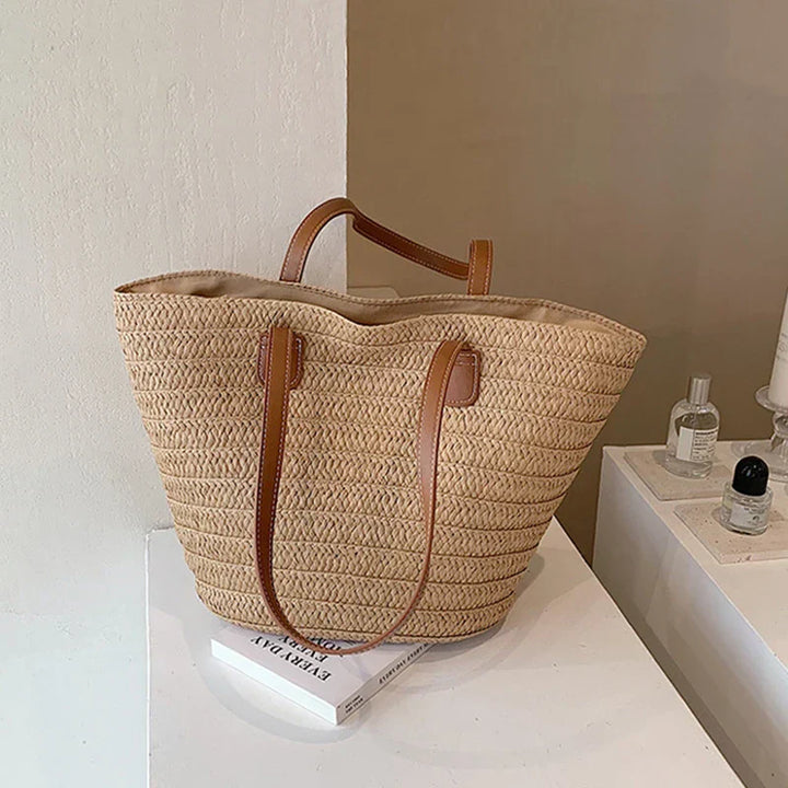 Marais | Sac à Provisions en Paille Tissée Pour Femme