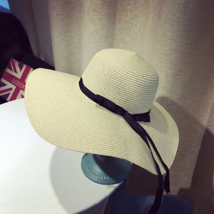 Malira | Chapeau Panama en Paille à Large Bord Pour Femme avec Nœud Papillon élégant