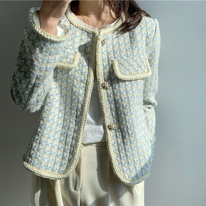 Klavdia | Manteau Court à Carreaux pour Femmes