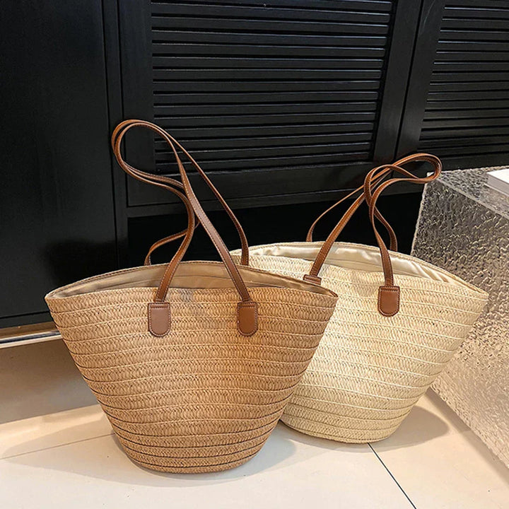 Marais | Sac à Provisions en Paille Tissée Pour Femme