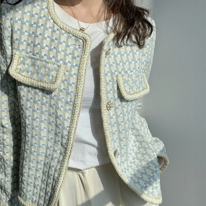 Klavdia | Manteau Court à Carreaux pour Femmes