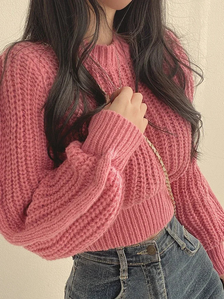 Gudula | Pull Noir Surdimensionné pour Femme avec Manches Lanternes