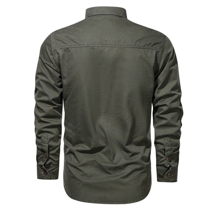 Fyran | Hommes Coton Chemise Avec Longue Manches Et Coffre Poches