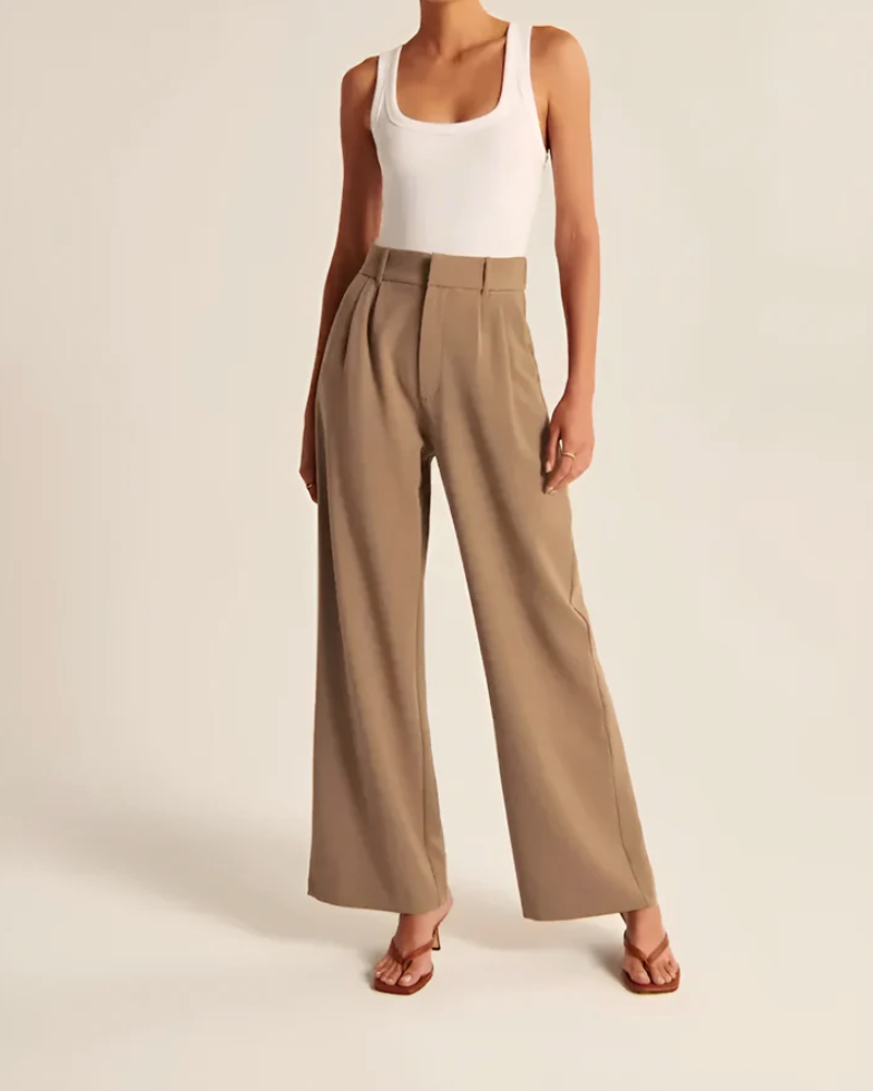 Fiorella | Taille-Haute Tailleur Ajusté Jambe-Large Femme Pantalon