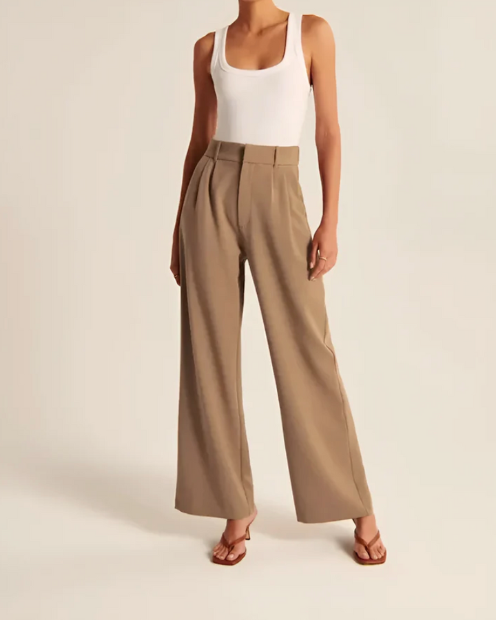 Fiorella | Taille-Haute Tailleur Ajusté Jambe-Large Femme Pantalon