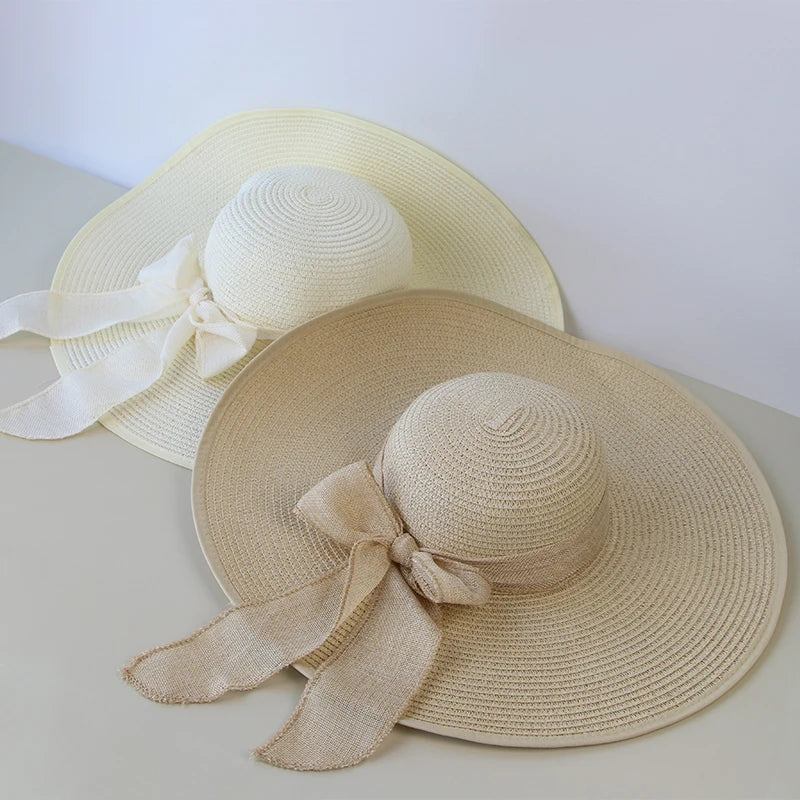 Malira | Chapeau Panama en Paille à Large Bord Pour Femme avec Nœud Papillon élégant
