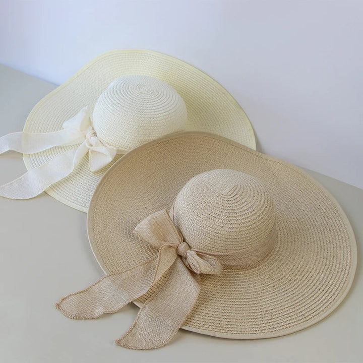 Malira | Chapeau Panama en Paille à Large Bord Pour Femme avec Nœud Papillon élégant