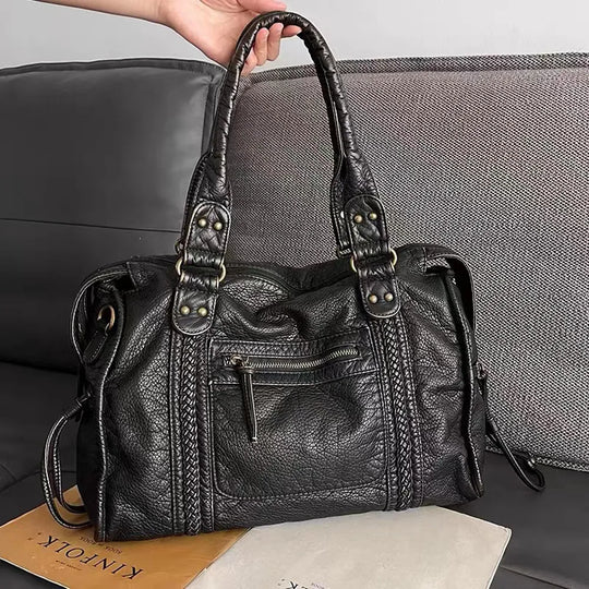 Briseis | Sac à main En Cuir Pour Femme avec Poignées Supérieures et Fermeture à Glissière