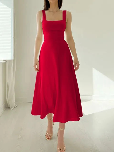 Thessa | Robe A-Ligne Femme avec Taille Tailleur