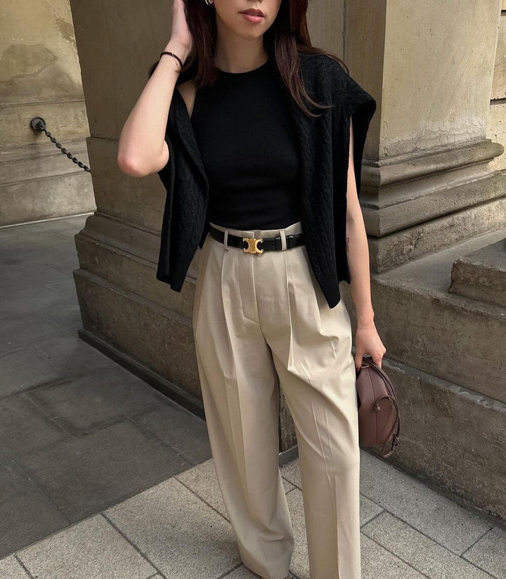 Belisaria | Stylée Cuir Ceinture Avec Dorée Boucle Pour Femmes